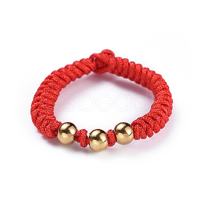 Nylon Cord Braided Rings RJEW-JR00257-02-1
