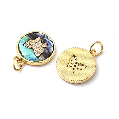 Brass Micro Pave Cubic Zirconia Pendants KK-K384-22A-G-1