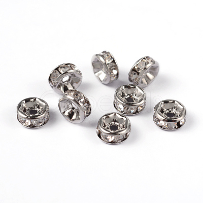 Brass Rhinestone Spacer Beads RB-A014-Z6mm-01P-NF-1