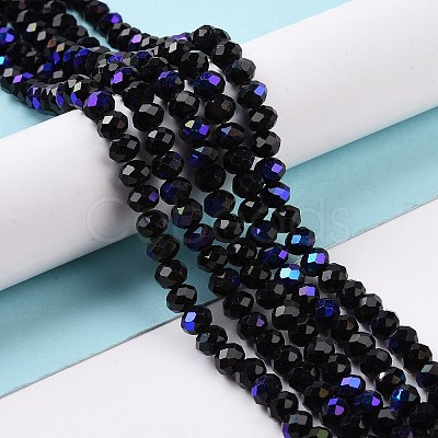 Electroplate Opaque Solid Color Glass Beads Strands EGLA-A034-P8mm-L01-1