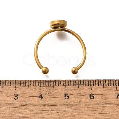304 Stainless Steel Open Cuff Ring Components STAS-M057-01B-G-1