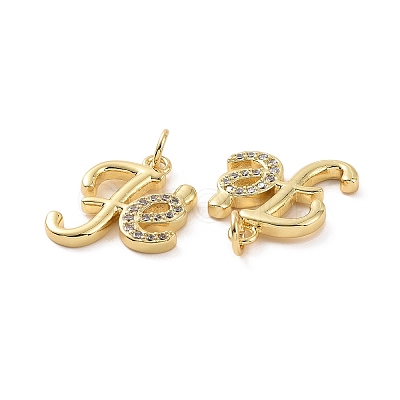 Rack Plating Brass Micro Pave Cubic Zirconia Pendants KK-C008-33G-1