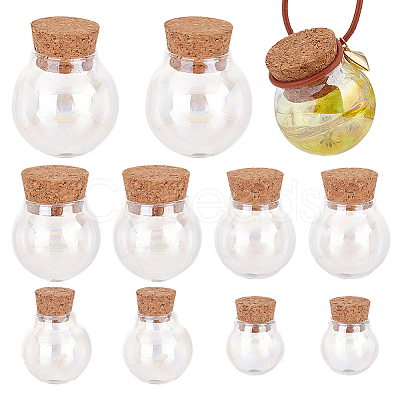 10Pcs 5 Style Iridescent Glass Dome Cover AJEW-PH0004-88-1