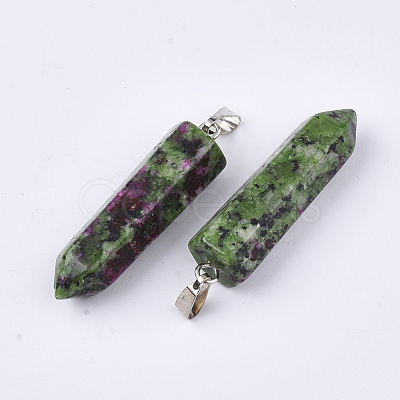 Natural Ruby in Zoisite Point Pendants G-R220-34K-1