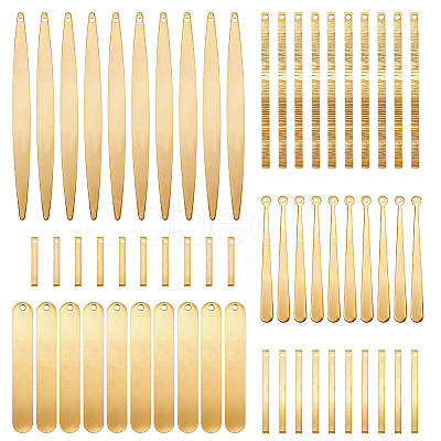 60Pcs 6 Styles Brass Pendants KK-FH0008-30-1