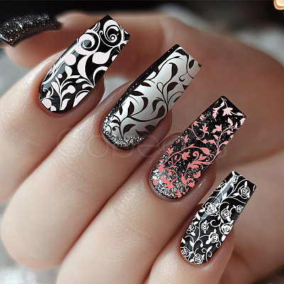 Stainless Steel DIY Nail Art Templates MRMJ-WH0092-103-1