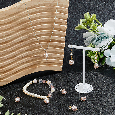 8Pcs 2 Colors Plastic Imitation Pearl Baroque Irregular Pendants PALLOY-FH00109-1