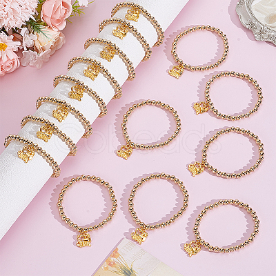 36Pcs CCB Plastic Round Bead Bracelets BJEW-DR00021-1
