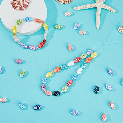 2 Strands Smooth Handmade Porcelain Beads PORC-HS0001-03-1