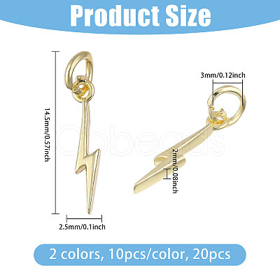 20Pcs 2 Colors Brass Charms KK-CA0002-91-1