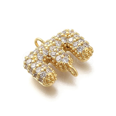 Brass Micro Pave Cubic Zirconia Letter Links KK-I717-04E-1