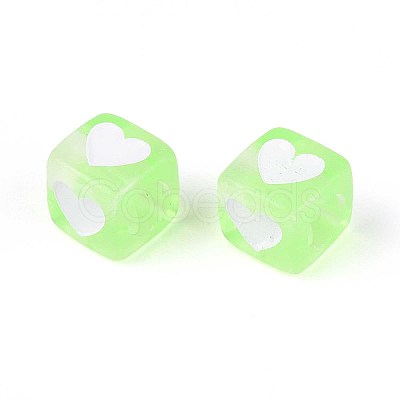 Spray Painted Transparent Acrylic Beads OACR-N140-02G-1