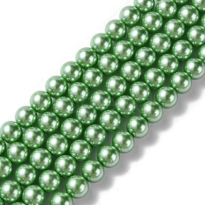 Eco-Friendly  Dyed Glass Pearl Round Bead Strands HY-A002-8mm-RB008-1