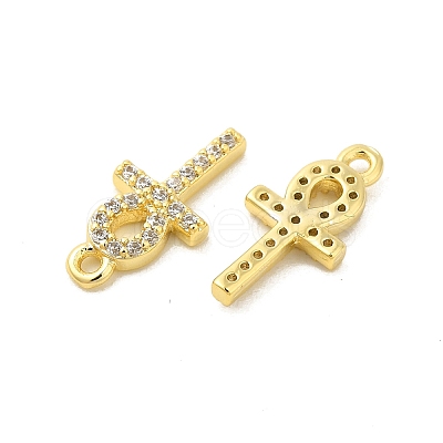 Cross Shape Rack Plating Brass Micro Pave Cubic Zirconia Pendants Charms KK-S396-07D-1