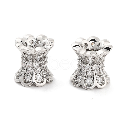 Brass Micro Pave Clear Cubic Zirconia Beads KK-P271-39B-02-1