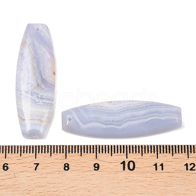 Natural Blue Lace Agate Pendants G-K381-20B-1