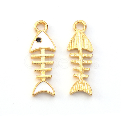 Light Gold Plated Alloy Enamel Pendants X-ENAM-R136-14A-1