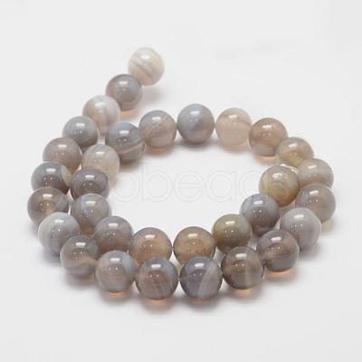 Natural Striped Agate/Banded Agate Bead Strands X-G-K155-D-6mm-02-1