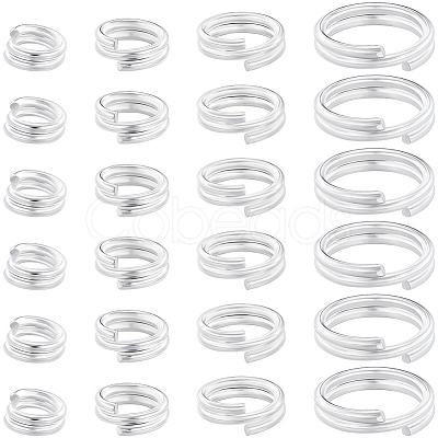 80Pcs 4 Styles Brass Split Rings KK-BBC0014-05-1