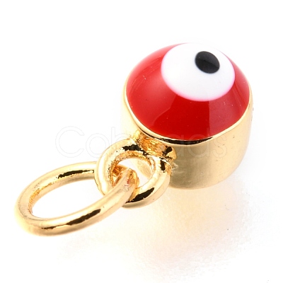 Brass Enamel Pendants KK-Y001-02B-04G-1