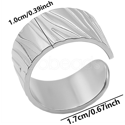 Minimalist 304 Stainless Steel Wide Band Cuff Open Rings for Women YZ5723-1-1