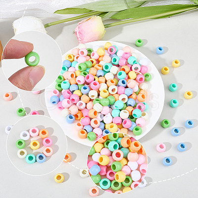 300Pcs 10 Colors Opaque Acrylic Beads SACR-SP0001-53B-1