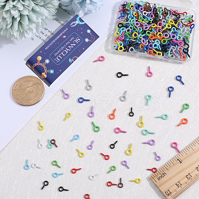 500Pcs 20 Style Spray Painted Iron Screw Eye Pin Peg Bails IFIN-SC0001-48-1
