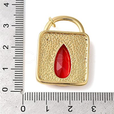 Lock Rack Plating Brass Pendants KK-U022-09G-01-1