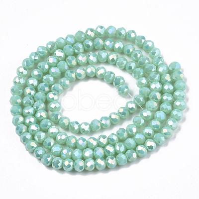 Electroplate Glass Beads Strands EGLA-A034-P6mm-B16-1