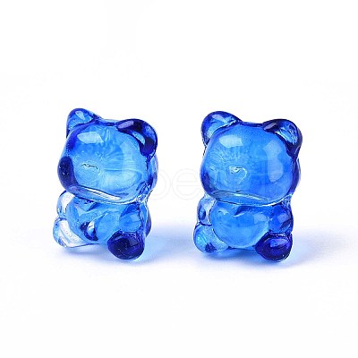 Baking Paint Transparent Glass Beads DGLA-N018-02B-1