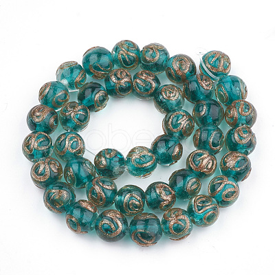 Handmade Gold Sand Lampwork Beads LAMP-T006-06E-1