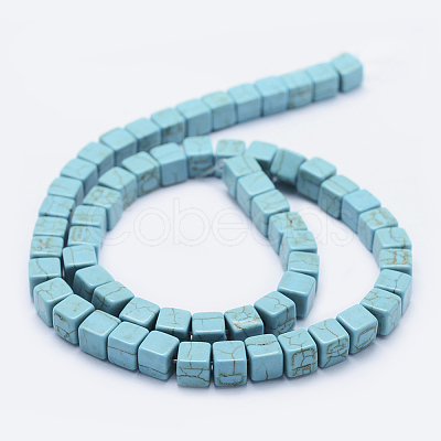 Synthetic Turquoise Beads Strands TURQ-F009-02-6x6mm-1
