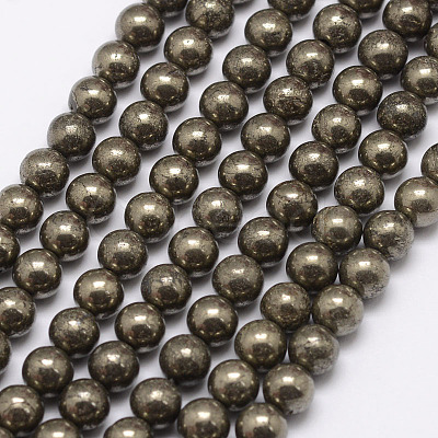 Natural Pyrite Beads Strands G-D391-01-1