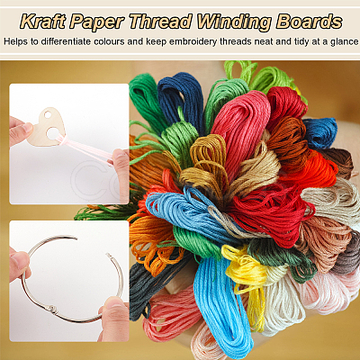 80Pcs Wood Craft Supplies with 1Pcs Iron Loose Leaf Book Binder Hinged Rings AJEW-BC0007-47C-1