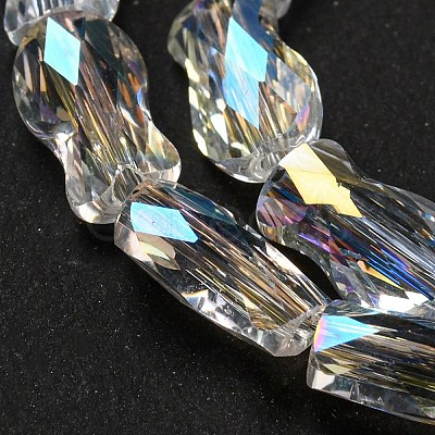 Transparent Electroplate Glass Beads Strands GLAA-G116-01A-AB01-1
