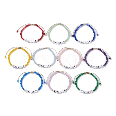 10Pcs Natural & Dyed Malaysia Jade Beaded Bracelet BJEW-JB10074-1