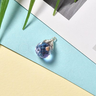 Transparent Glass Charms PALLOY-JF00853-02-1