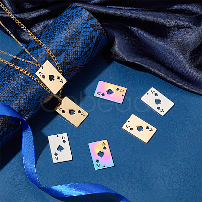 18Pcs 3 Colors 201 Stainless Steel Pendant STAS-UN0045-15-1