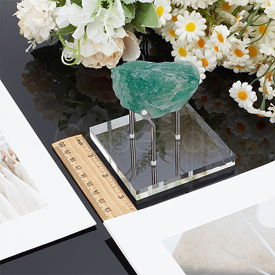 Square Acrylic Display Stands for Raw Stone Mineral Crystal Ball ODIS-WH0028-98-1
