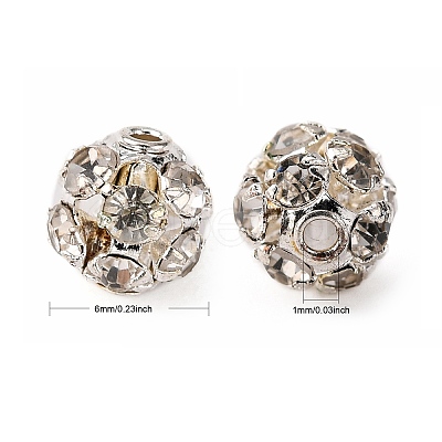 Brass Rhinestone Beads RB-H034-4-1