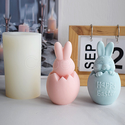3D Easter Bunny Aromatherapy Food Grade Silicone Fondant Mold PW-WG36171-01-1