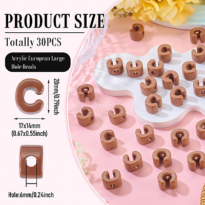 Opaque Acrylic European Beads LS-OACR-TAC0019-006C-1