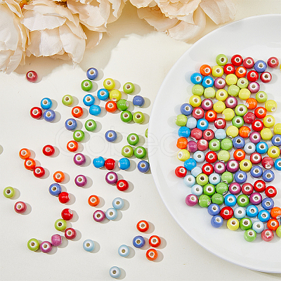 200Pcs 10 Colors Handmade Porcelain Beads PORC-HY0001-07-1