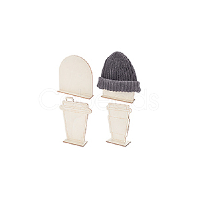 Wood Display Coffee Cup Carton Display Stand ODIS-WH0061-49-1