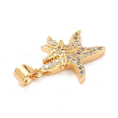 Brass Micro Pave Clear Cubic Zirconia Pendants X-ZIRC-L100-068G-1