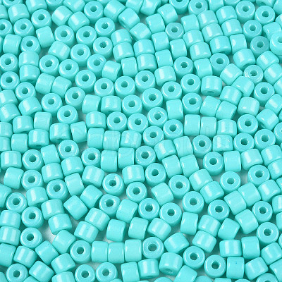 Opaque Baking Paint Glass Seed Beads SEED-T008-02O-1