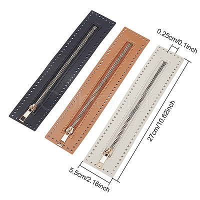 3Pcs 3 Colors Alloy Zipper FIND-WR0006-41-1