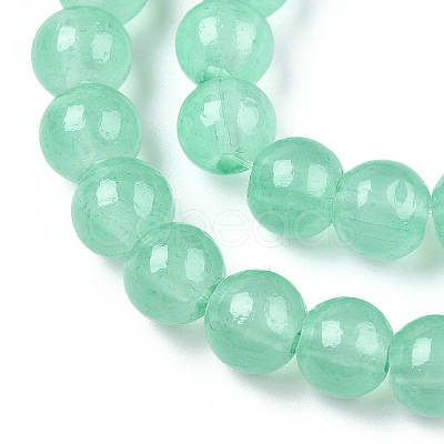 Baking Paint Imitation Jade Glass Round Bead Strands DGLA-Q021-6mm-22-A-1