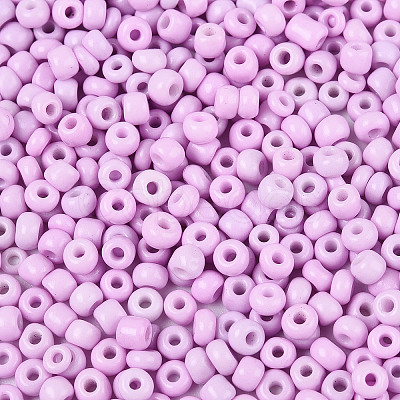 8/0 Baking Paint Glass Round Seed Beads SEED-S036-01B-08-1