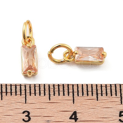 Brass Micro Pave Cubic Zirconia Charms ZIRC-F111-03G-11-1